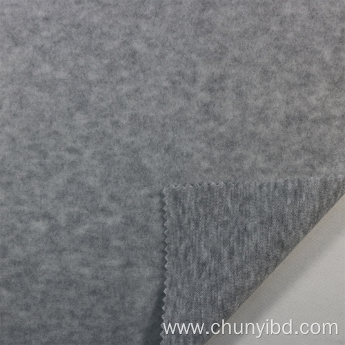 Heather Grey 100% Polyester One Side Brush Weft Knitted Fleece Fabric for Coat Home Textile